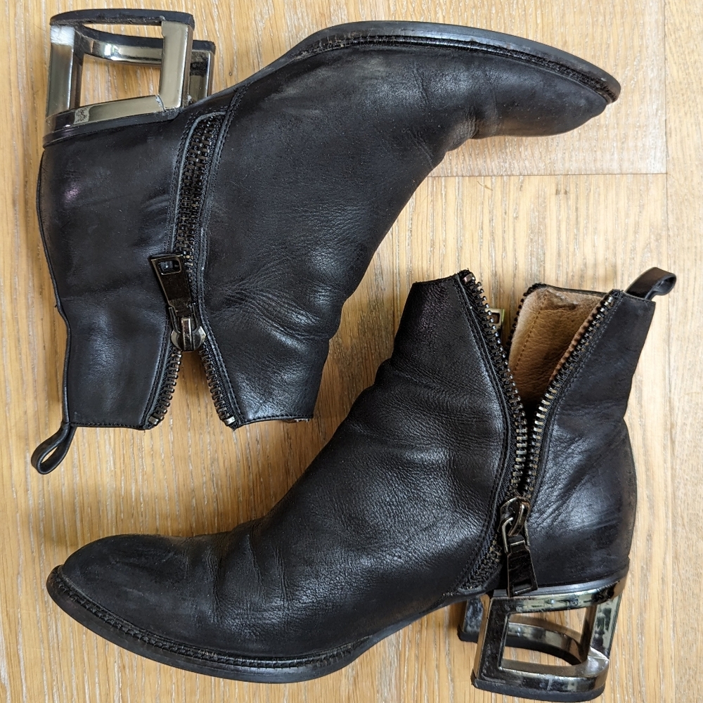 Ibiza Jeffrey Campbell black leather booties 8M - Picture 2 of 11
